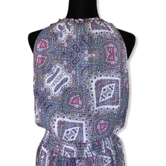 Shoshanna Jodhana Border Print Aditi Silk Metallic Thread Dress NWT size 10 - Picture 8 of 11